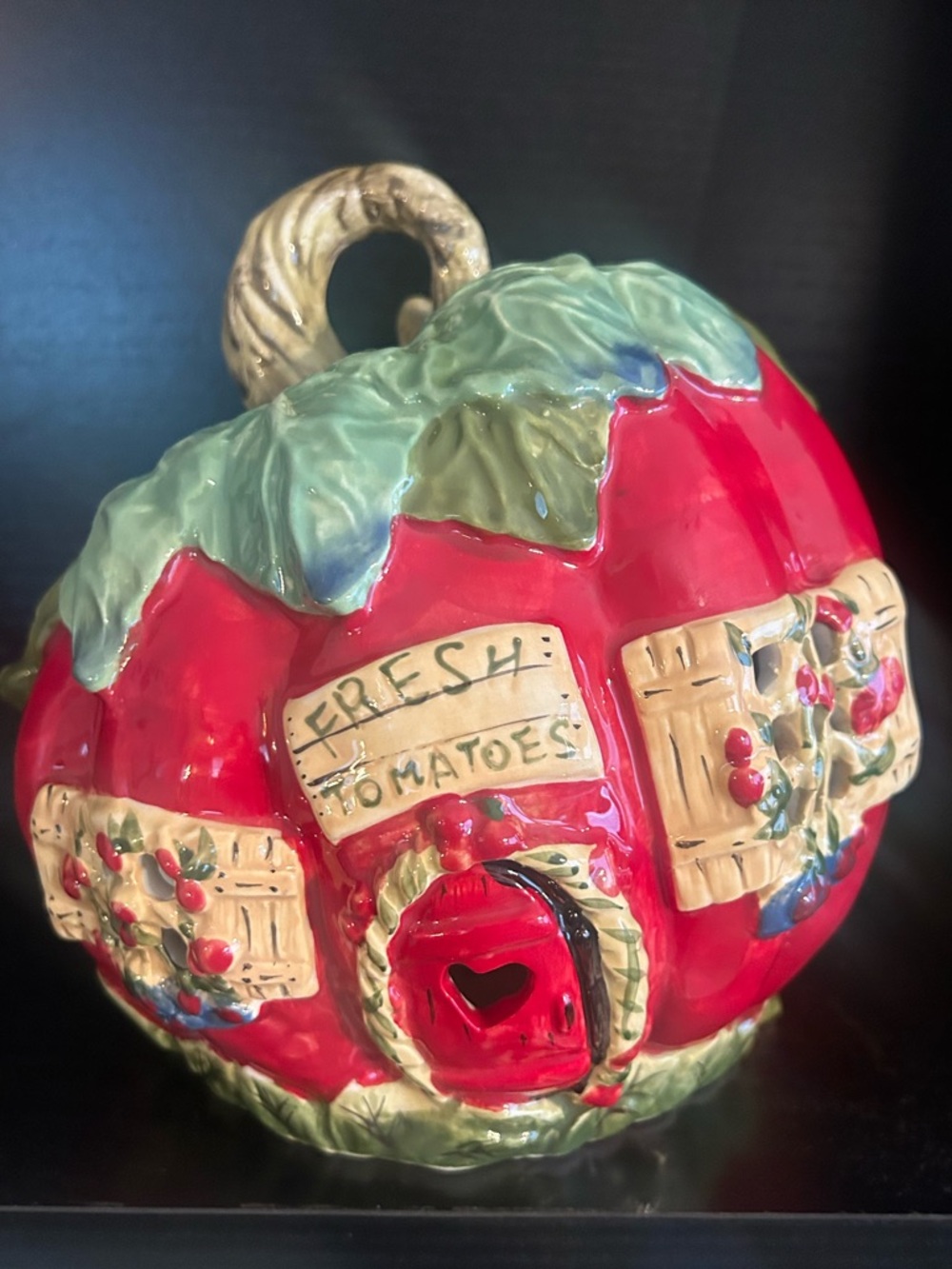 Fresh Tomatoes Ceramic Tomato Ornament - Red
